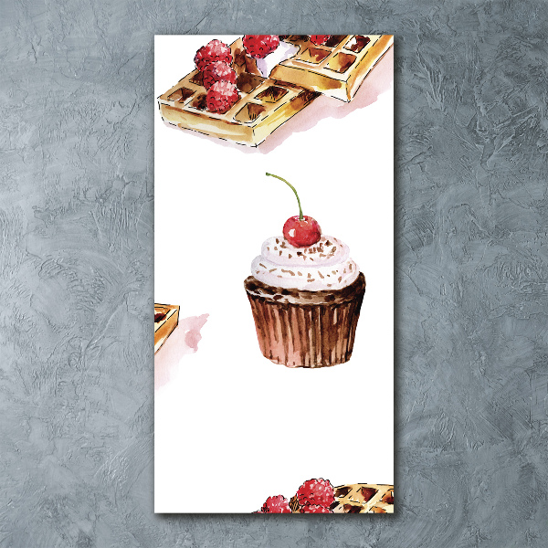 Quadro vetro acrilico verticale Muffin e waffle