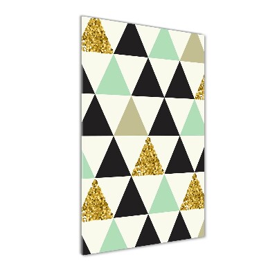 Quadro stampa su vetro acrilico verticale Triangoli colorati