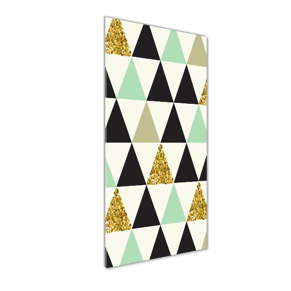 Quadro stampa su vetro acrilico verticale Triangoli colorati