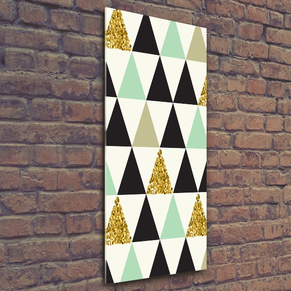 Quadro stampa su vetro acrilico verticale Triangoli colorati