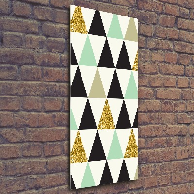 Quadro stampa su vetro acrilico verticale Triangoli colorati