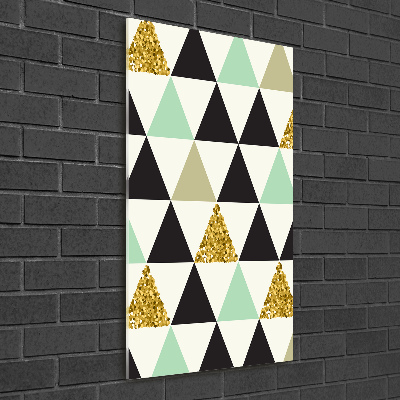 Quadro stampa su vetro acrilico verticale Triangoli colorati