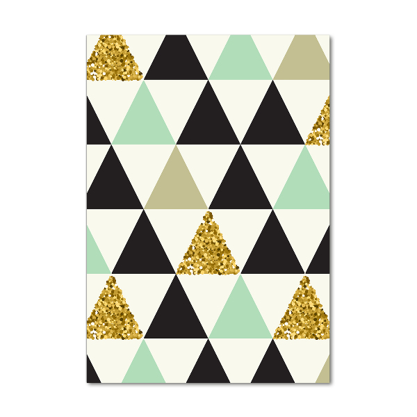 Quadro stampa su vetro acrilico verticale Triangoli colorati