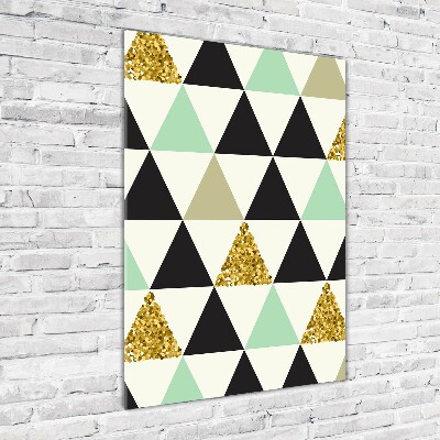 Quadro stampa su vetro acrilico verticale Triangoli colorati