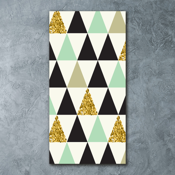 Quadro stampa su vetro acrilico verticale Triangoli colorati