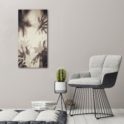 Quadro stampa su vetro acrilico verticale Palme