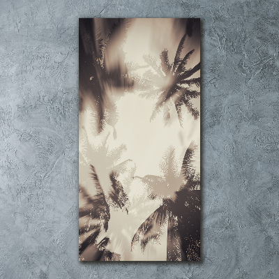 Quadro stampa su vetro acrilico verticale Palme