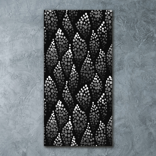 Quadro acrilico verticale Punti bianchi e neri