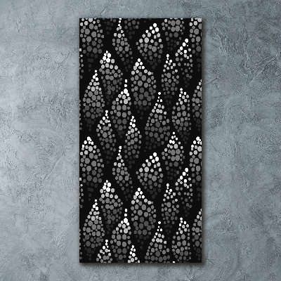 Quadro acrilico verticale Punti bianchi e neri