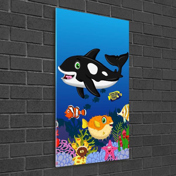Quadro acrilico verticale Mondo sottomarino