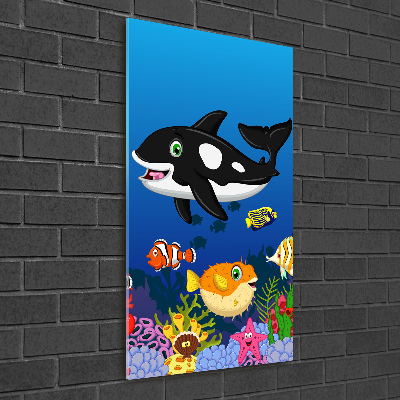 Quadro acrilico verticale Mondo sottomarino