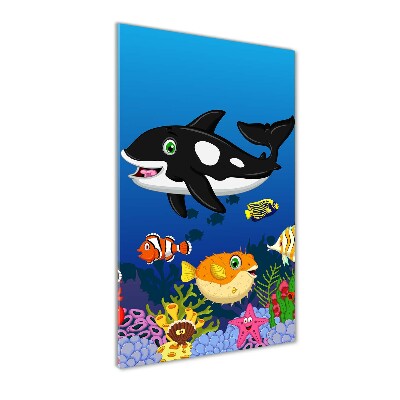 Quadro acrilico verticale Mondo sottomarino