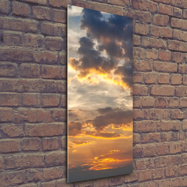 Quadro in vetro acrilico verticale Cielo al tramonto