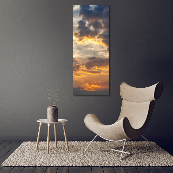 Quadro in vetro acrilico verticale Cielo al tramonto