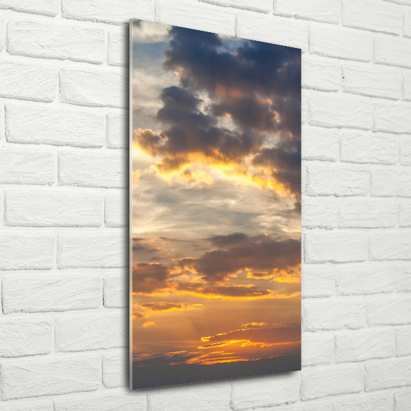 Quadro in vetro acrilico verticale Cielo al tramonto