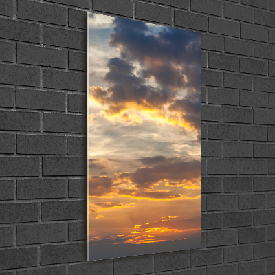 Quadro in vetro acrilico verticale Cielo al tramonto