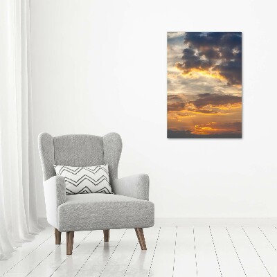 Quadro in vetro acrilico verticale Cielo al tramonto