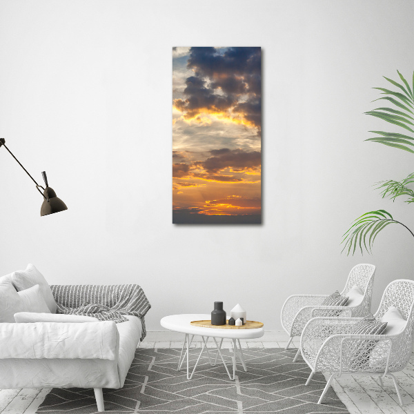 Quadro in vetro acrilico verticale Cielo al tramonto