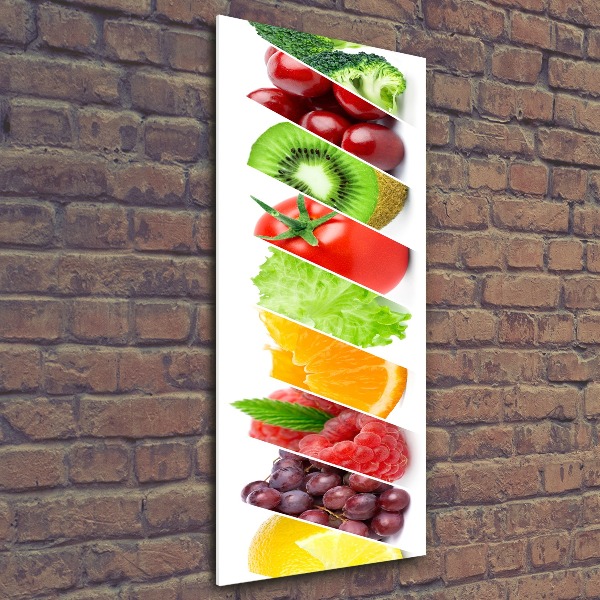 Quadro acrilico verticale Verdura e frutta