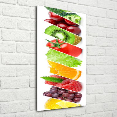Quadro acrilico verticale Verdura e frutta