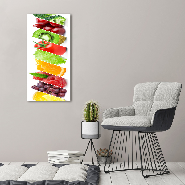 Quadro acrilico verticale Verdura e frutta