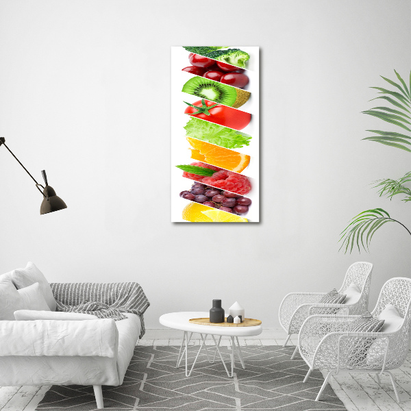 Quadro acrilico verticale Verdura e frutta