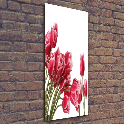 Quadro in vetro acrilico verticale Fiore rosso