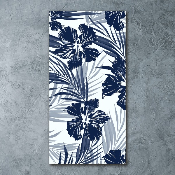 Quadro stampa su vetro acrilico verticale Fiori tropicali