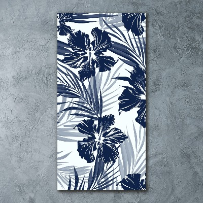 Quadro stampa su vetro acrilico verticale Fiori tropicali