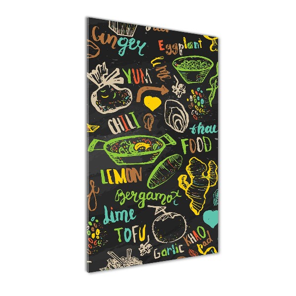 Quadro stampa su vetro acrilico verticale Piatti thailandesi