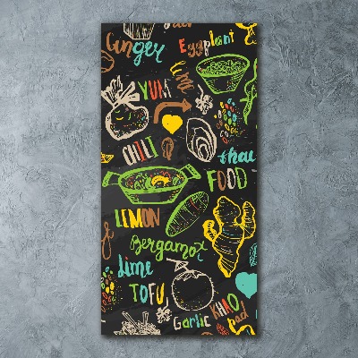 Quadro stampa su vetro acrilico verticale Piatti thailandesi