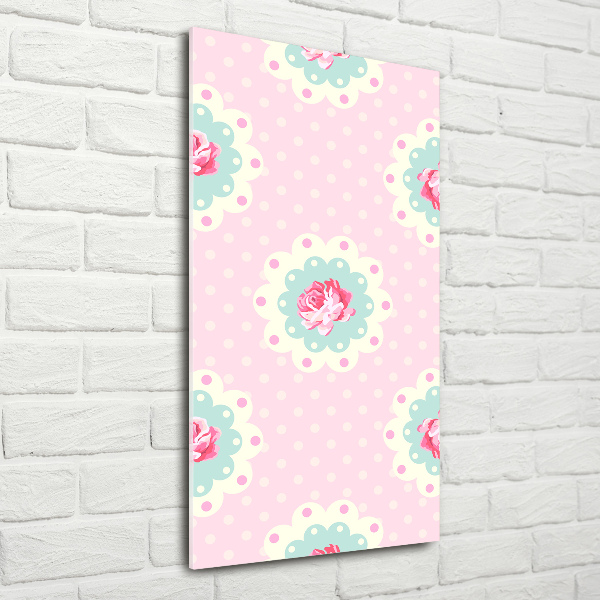 Quadro in vetro acrilico verticale Rose