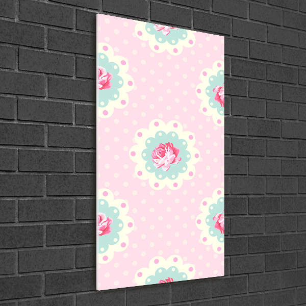 Quadro in vetro acrilico verticale Rose