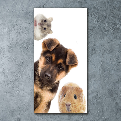 Quadro acrilico verticale Animali domestici