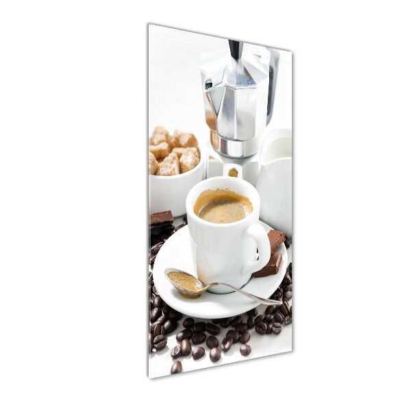 Quadro in vetro acrilico verticale Una tazza di caffè