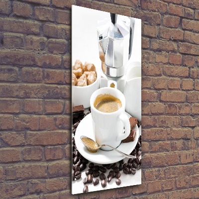 Quadro in vetro acrilico verticale Una tazza di caffè