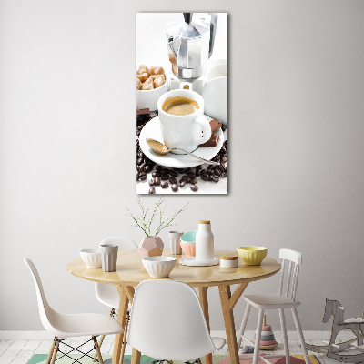 Quadro in vetro acrilico verticale Una tazza di caffè