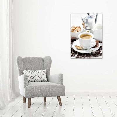 Quadro in vetro acrilico verticale Una tazza di caffè