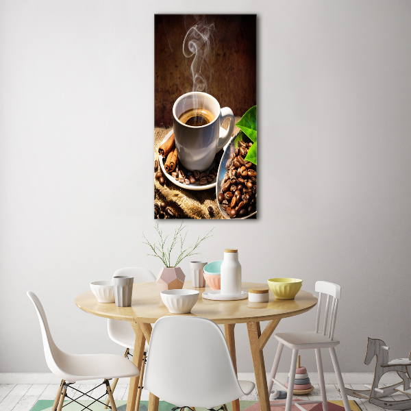 Quadro vetro acrilico verticale Una tazza di caffè