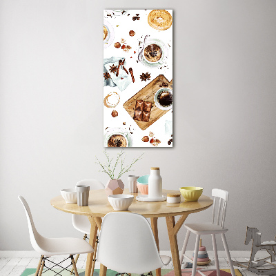 Quadro in vetro acrilico verticale Colazione