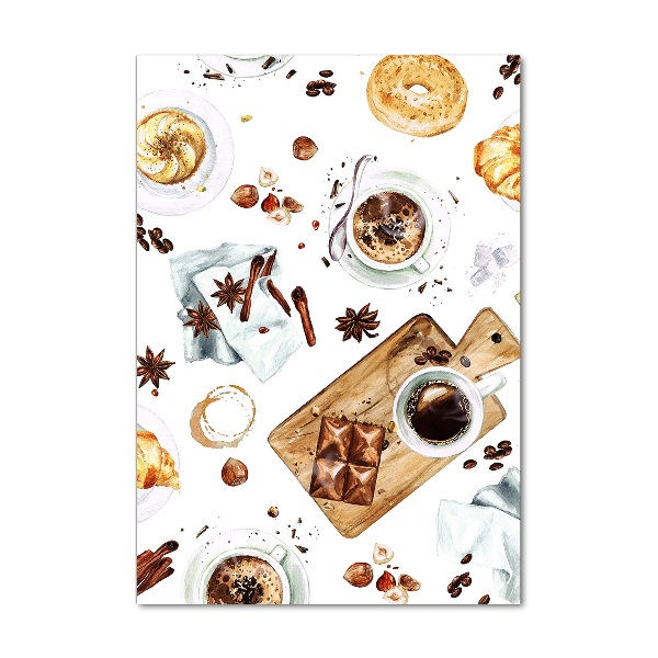 Quadro in vetro acrilico verticale Colazione