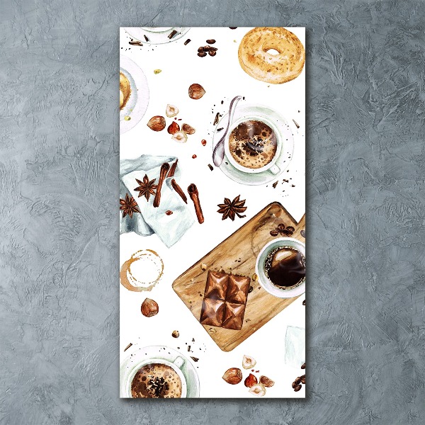 Quadro in vetro acrilico verticale Colazione