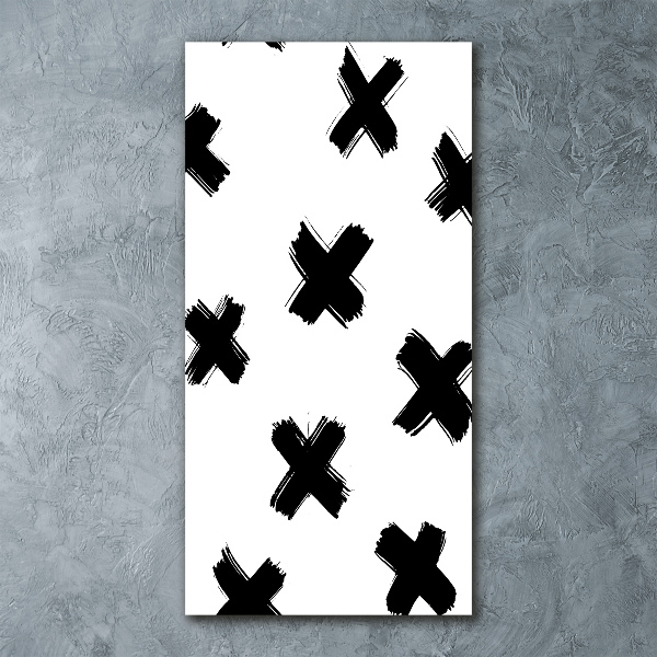 Quadro acrilico verticale Macchie bianche e nere