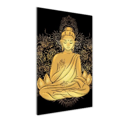 Quadro in vetro acrilico verticale Buddha e mandala