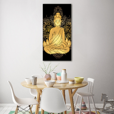 Quadro in vetro acrilico verticale Buddha e mandala