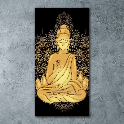 Quadro in vetro acrilico verticale Buddha e mandala