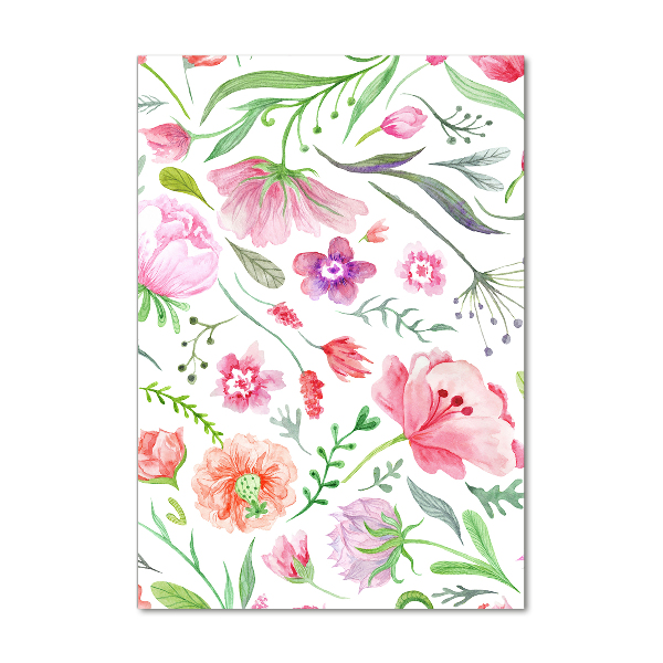 Quadro vetro acrilico verticale Fiori selvatici