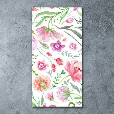 Quadro vetro acrilico verticale Fiori selvatici