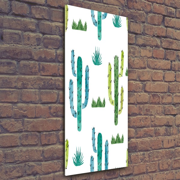 Quadro stampa su vetro acrilico verticale Cactus