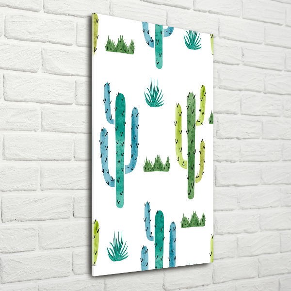 Quadro stampa su vetro acrilico verticale Cactus